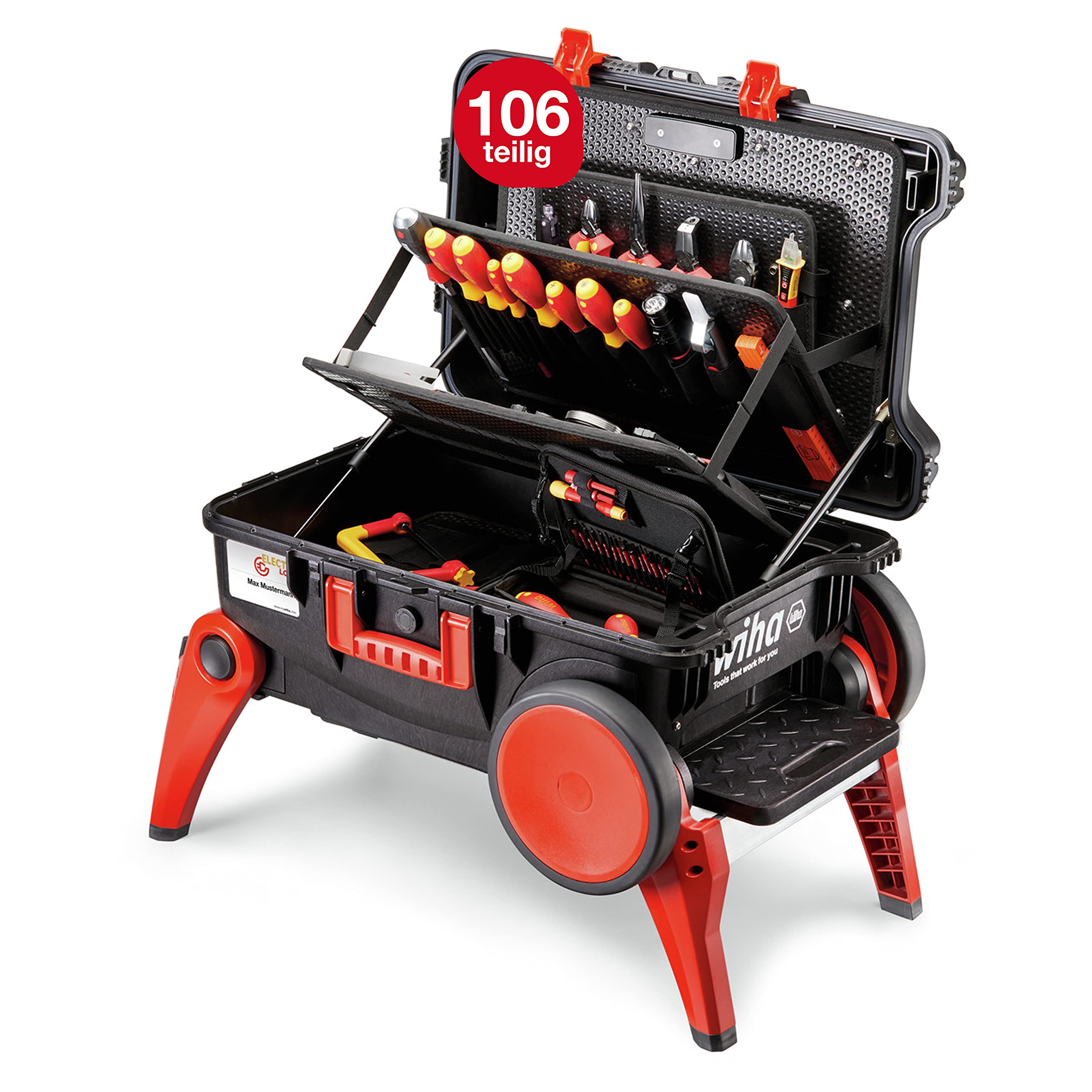 Wiha 9300-70103 Tool Set Electrician Competence XXL III, Black